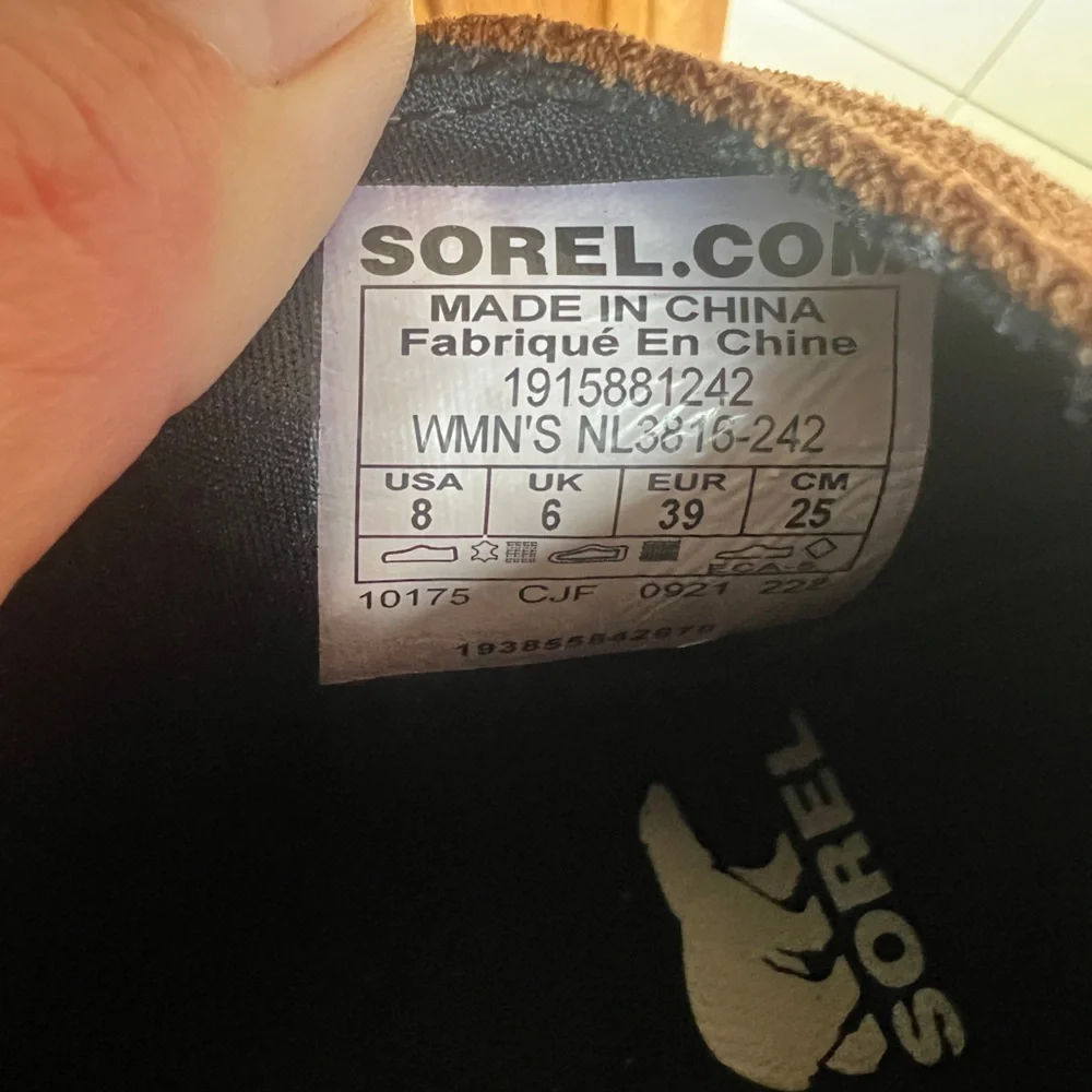 Sorel Evie Tan Leather Wedge Ankle Boots 8 - Picture 6 of 9